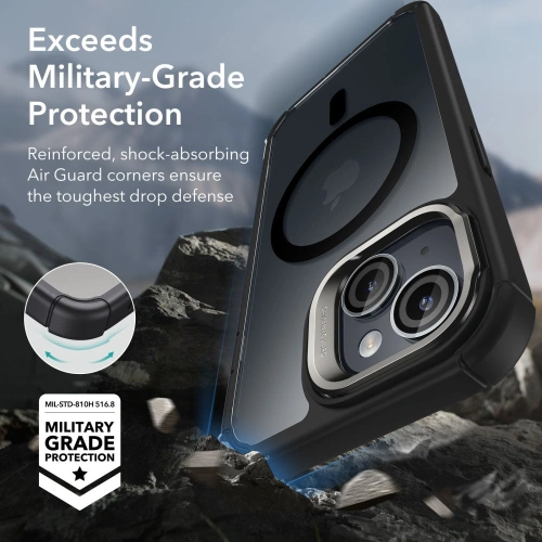 Kup ESR Apple Carcasă Armor Tough Kickstand HaloLock MagSafe iPhone 15 transparent/negru - ESR737 - {ean13} - Sklep Home Screen