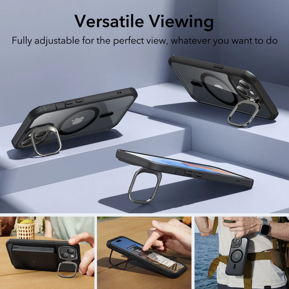 Etui ESR Armor Tough Kickstand HaloLock MagSafe Apple iPhone 15 Plus / 14 Plus Clear/black