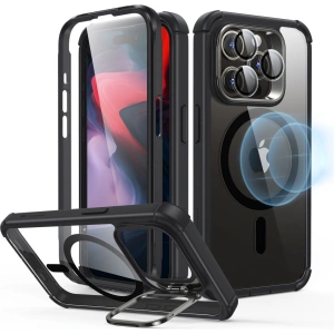 ESR Apple Carcasă Armor Tough Kickstand HaloLock MagSafe iPhone 15 Pro transparent/negru