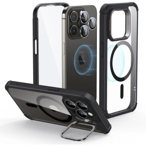 ESR Apple Carcasă Armor Tough Kickstand HaloLock MagSafe iPhone 15 Pro transparent/negru