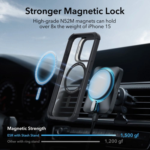 Kup Etui ESR Armor Tough Kickstand HaloLock MagSafe Apple iPhone 15 Pro Átlátszó/fekete - ESR739 - {ean13} - Sklep Home Screen
