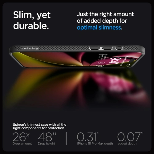Kup Etui Spigen Liquid Air Apple iPhone 15 Pro Max Matná černá - SPN2945 - {ean13} - Sklep Home Screen