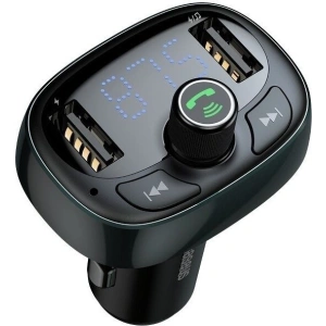 Baseus T-Typed FM Transmitter with Bluetooth function/USB Port/MicroSD Card Slot Blue