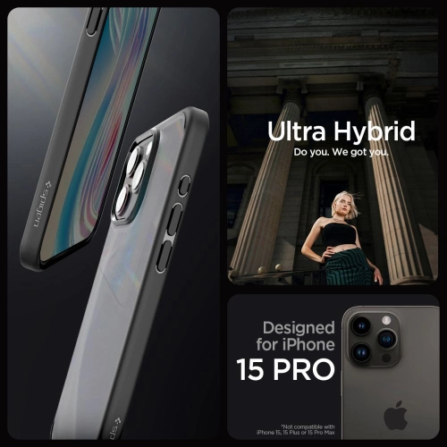 Kup Case Spigen Ultra Hybrid Apple iPhone 15 Pro Max Frost Schwarz - SPN2950 - {ean13} - Sklep Home Screen