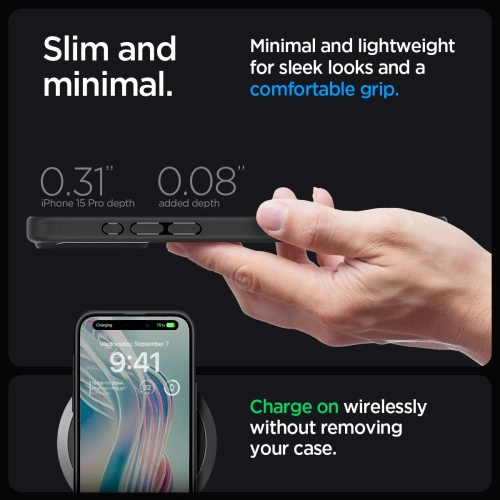 Kup Case Spigen Ultra Hybrid Apple iPhone 15 Pro Max Frost Schwarz - SPN2950 - {ean13} - Sklep Home Screen