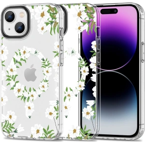 Etui Tech-Protect MagMood MagSafe Apple iPhone 15 White Daisy