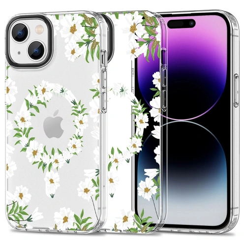 Kup Tech-Protect Apple Husă MagMood MagSafe iPhone 15 White Daisy - THP2320 - {ean13} - Sklep Home Screen