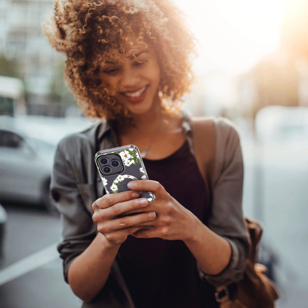 Etui Tech-Protect MagMood MagSafe Apple iPhone 15 White Daisy