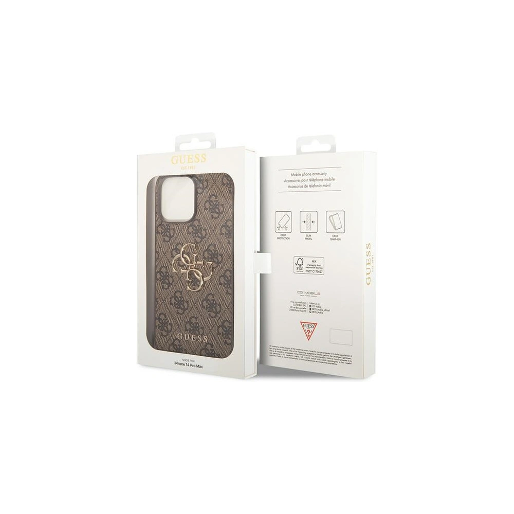 Etui Guess GUHCP15L4GMGBR Apple iPhone 15 Pro hardcase 4G Big Metal Logo brązowy/brown