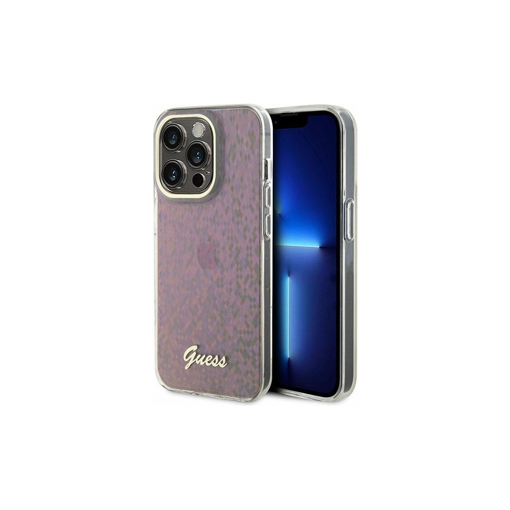 Etui Guess GUHCP15LHDECMP Apple iPhone 15 Pro hardcase IML Faceted Mirror Disco Iridescent różowy/pink
