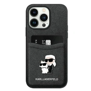 Kup Case Karl Lagerfeld KLHCP15XSAPKCNPK Apple iPhone 15 Pro Max Hartschale Saffiano Kartenfach KC Metallpin schwarz/black - KLD1702 - {ean13} - Sklep Home Screen
