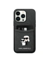 Case Karl Lagerfeld KLHCP15XSAPKCNPK Apple iPhone 15 Pro Max Hartschale Saffiano Kartenfach KC Metallpin schwarz/black