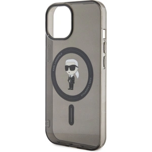 Etui Karl Lagerfeld KLHMP15SHFCKNOK Apple iPhone 15 hardcase IML Ikonik MagSafe czarny/black