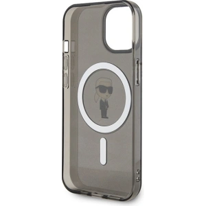 Etui Karl Lagerfeld KLHMP15SHFCKNOK Apple iPhone 15 hardcase IML Ikonik MagSafe czarny/black