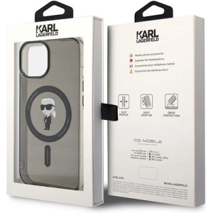 Etui Karl Lagerfeld KLHMP15SHFCKNOK Apple iPhone 15 hardcase IML Ikonik MagSafe czarny/black