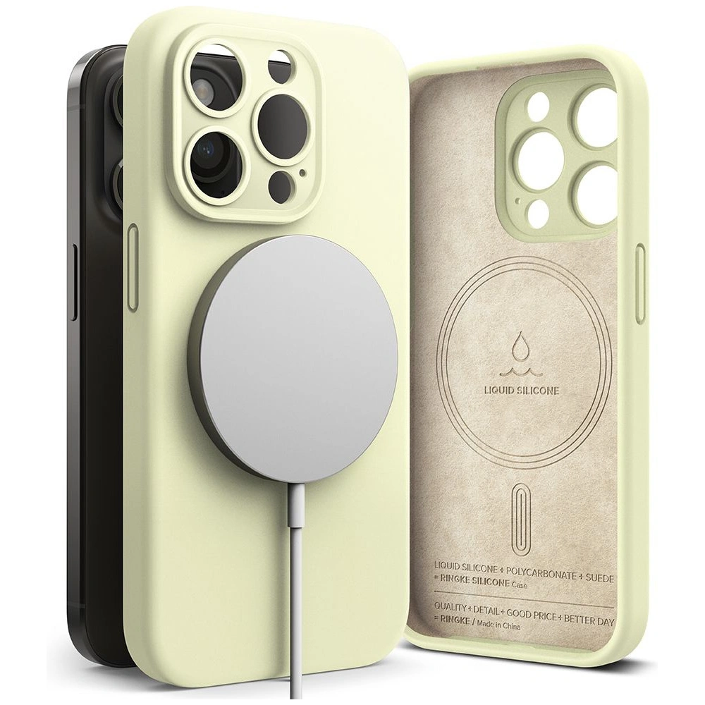 Etui Ringke Silicone Magnetic MagSafe Apple iPhone 15 Pro Sunny Lime