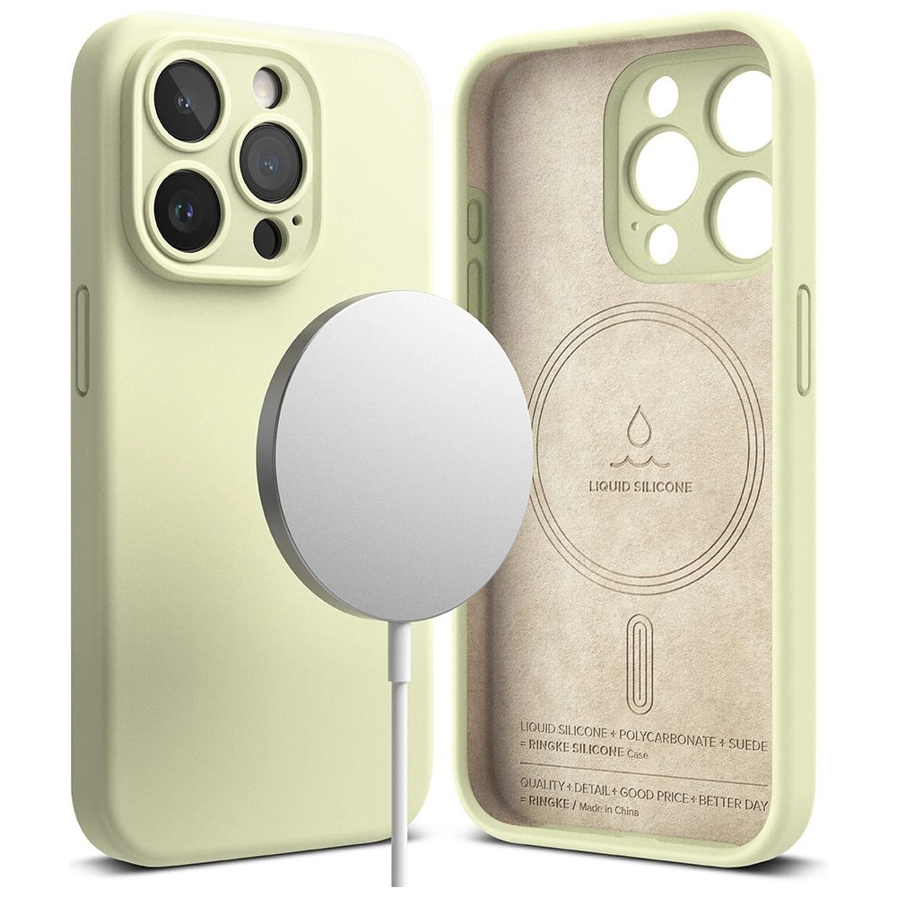 Etui Ringke Silicone Magnetic MagSafe Apple iPhone 15 Pro Sunny Lime