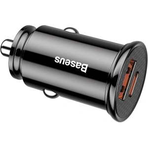 Buy Baseus Circular Car Charger 2xUSB PD QC4.0+ 5A 30W Black - BSU347BLK - {ean13} - Home Screen Store Europe