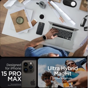 Buy Spigen Ultra Hybrid Mag MagSafe Apple iPhone 15 Pro Max Frost Black - SPN2958 - {ean13} - Home Screen Store Europe