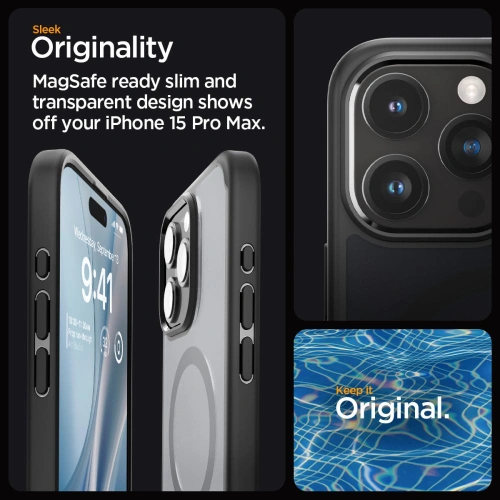 Kup Spigen Apple Husă Ultra Hybrid MagSafe iPhone 15 Pro Max Frost Black - SPN2958 - {ean13} - Sklep Home Screen