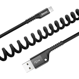 Kabel spružinový Lightning Baseus Spring 1m 2A (černý)