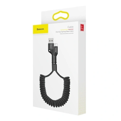 Kup Kabel spružinový Lightning Baseus Spring 1m 2A (černý) - BSU350BLK - {ean13} - Sklep Home Screen