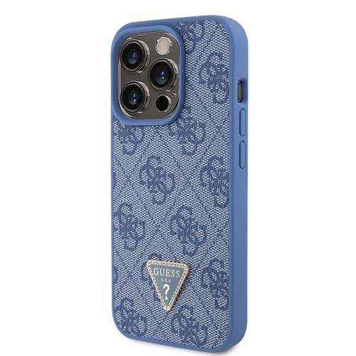 Kup Case Guess GUHCP15LP4TDPB Apple iPhone 15 Pro Hardcase Leder 4G Triangle Strass blau/blue - GUE2896 - {ean13} - Sklep Home Screen