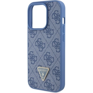 Etui Guess GUHCP15LP4TDPB Apple iPhone 15 Pro hardcase Leather 4G Triangle Strass niebieski/blue