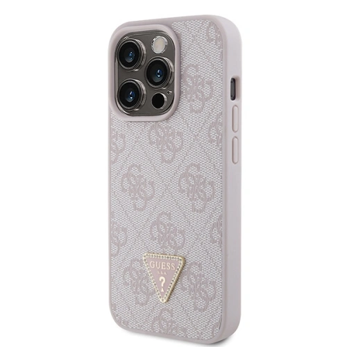 Kup Case Guess GUHCP15LP4TDPP Apple iPhone 15 Pro Hardcase Leder 4G Triangle Strass rosa/pink - GUE2897 - {ean13} - Sklep Home Screen