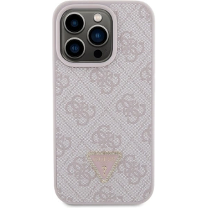 Etui Guess GUHCP15LP4TDPP Apple iPhone 15 Pro hardcase Leather 4G Triangle Strass różowy/pink