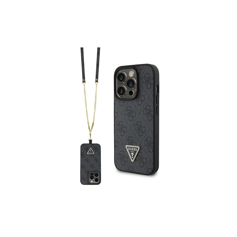 Etui Guess GUHCP15LP4TDSCPK Apple iPhone 15 Pro hardcase Crossbody 4G Metal Logo czarny/black