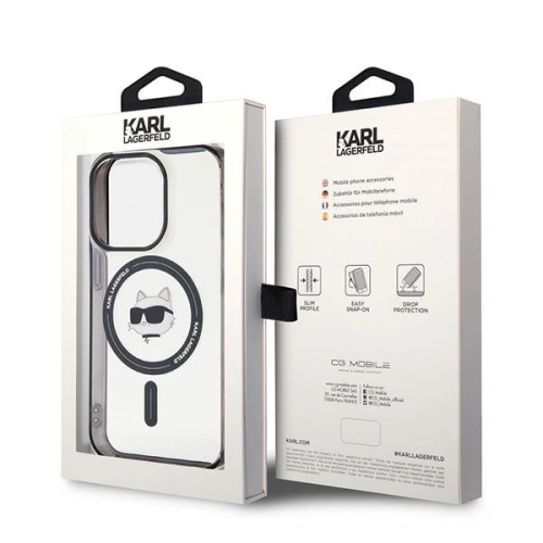 Buy Karl Lagerfeld KLHMP15XHCHNOTK Apple iPhone 15 Pro Max hardcase IML Choupette`s Head MagSafe transparent - KLD1708 - {ean13} - Home Screen Store Europe