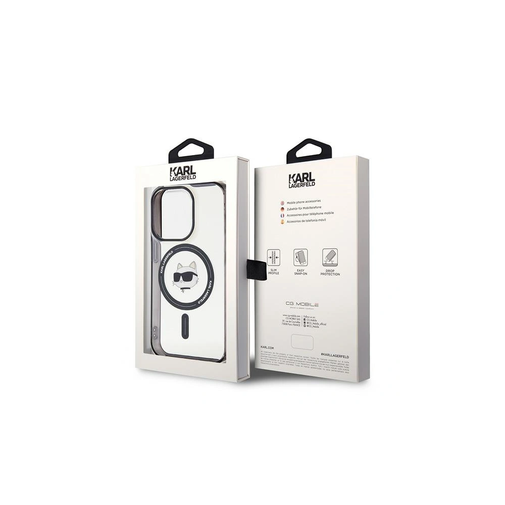 Etui Karl Lagerfeld KLHMP15XHCHNOTK Apple iPhone 15 Pro Max hardcase IML Choupette`s Head MagSafe transparent