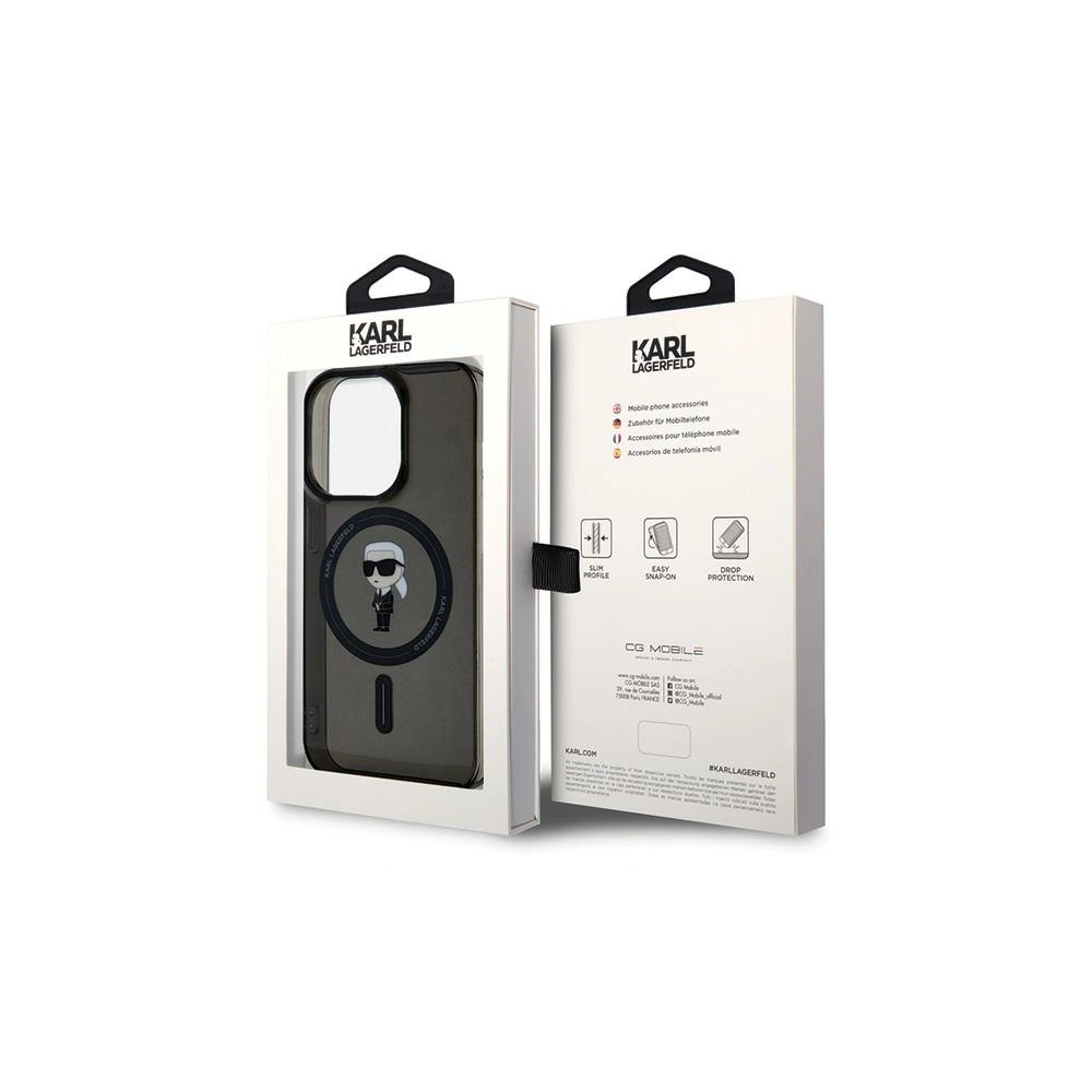 Etui Karl Lagerfeld KLHMP15XHFCKNOK Apple iPhone 15 Pro Max hardcase IML Ikonik MagSafe czarny/black