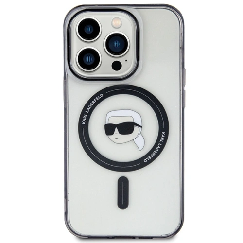 Buy Karl Lagerfeld KLHMP15XHKHNOTK Apple iPhone 15 Pro Max hardcase IML Karl`s Head MagSafe transparent - KLD1710 - {ean13} - Home Screen Store Europe