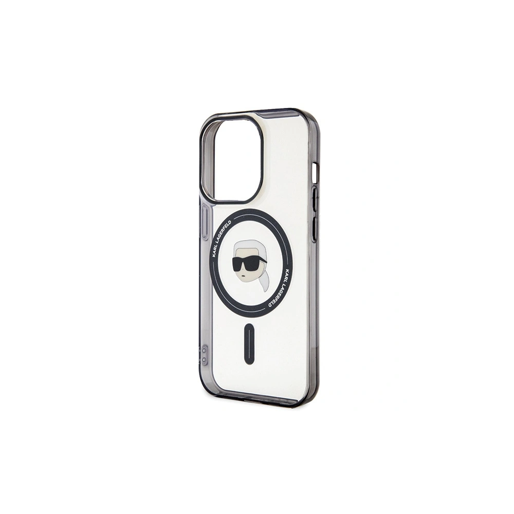 Etui Karl Lagerfeld KLHMP15XHKHNOTK Apple iPhone 15 Pro Max hardcase IML Karl`s Head MagSafe transparent