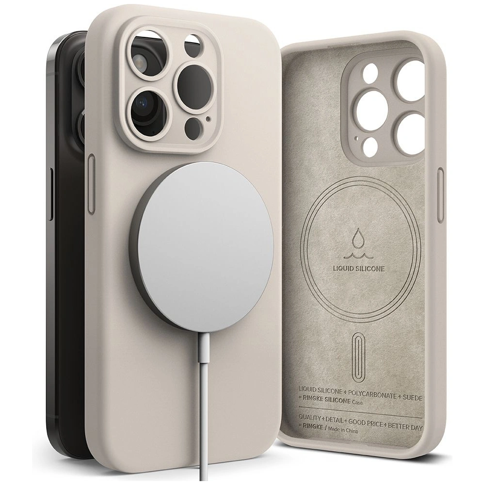 Etui Ringke Silicone Magnetic MagSafe Apple iPhone 15 Pro Stone