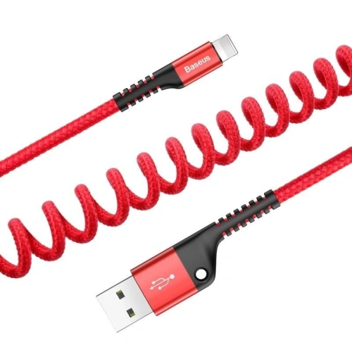 Kup Cablul spiralat Lightning Baseus Spring 1m 2A (roșu) - BSU352RED - {ean13} - Sklep Home Screen