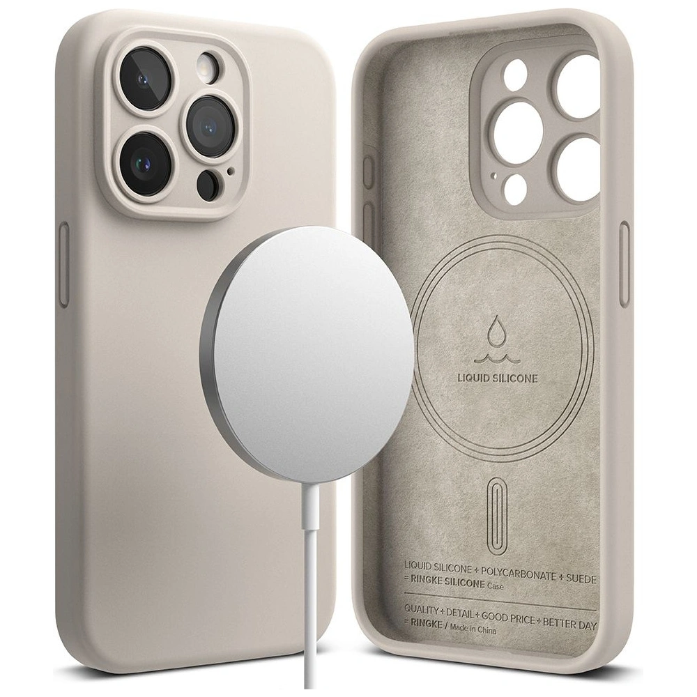 Etui Ringke Silicone Magnetic MagSafe Apple iPhone 15 Pro Stone