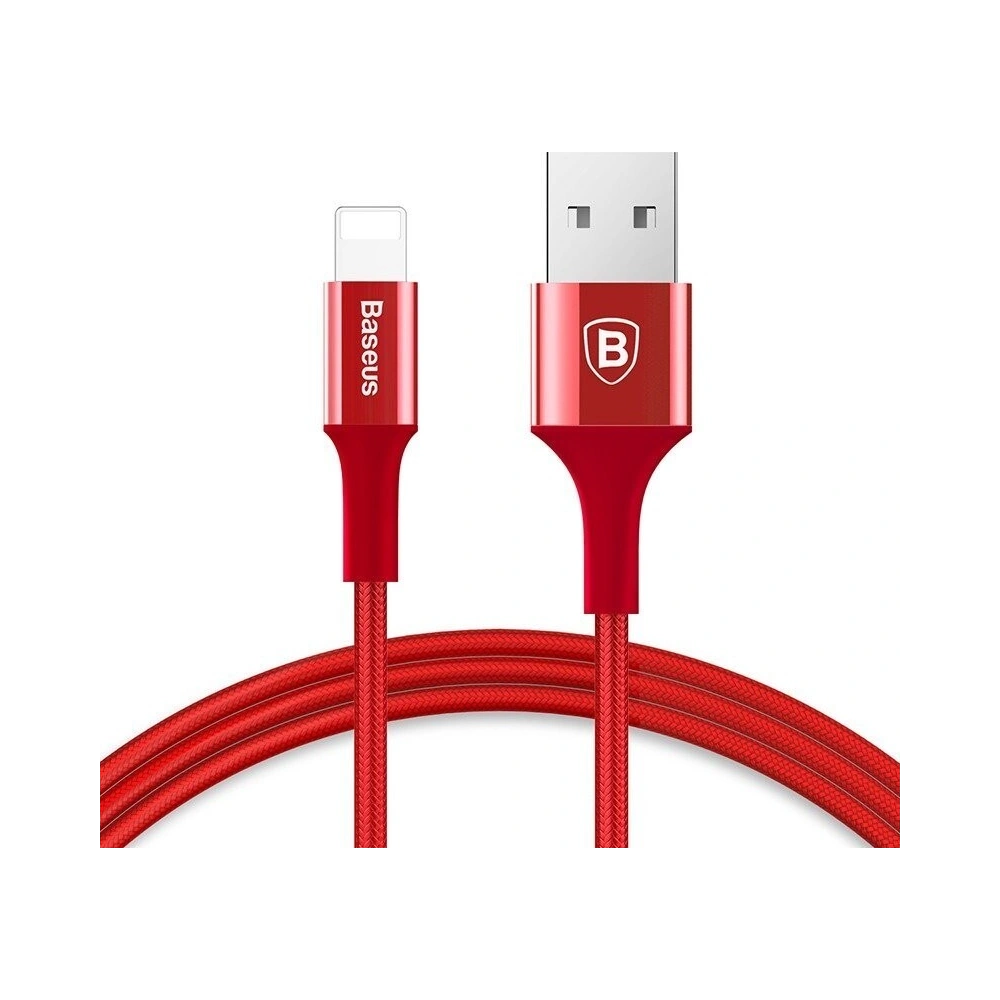 Kabel Lightning Baseus z podświetlanym złączem 1m (czerwony)