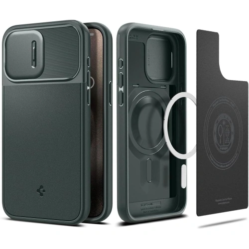 Kup Etui Spigen Optik Armor Mag MagSafe Apple iPhone 15 Pro Max Abyss Green - SPN2965 - {ean13} - Sklep Home Screen
