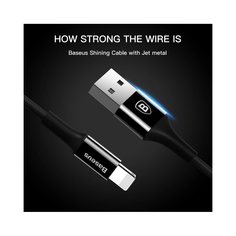 Kabel Lightning Baseus z podświetlanym złączem 1m (czerwony)