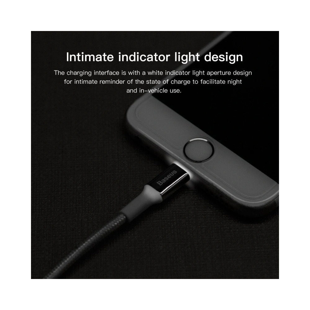 Kabel Lightning Baseus z podświetlanym złączem 1m (czerwony)