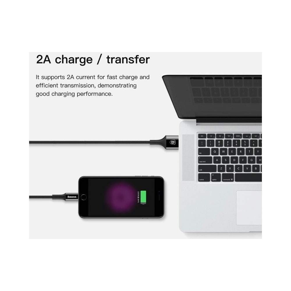 Kabel Lightning Baseus z podświetlanym złączem 1m (czerwony)