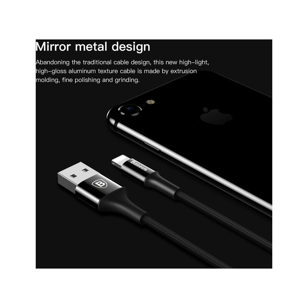 Kabel Lightning Baseus z podświetlanym złączem 1m (czerwony)