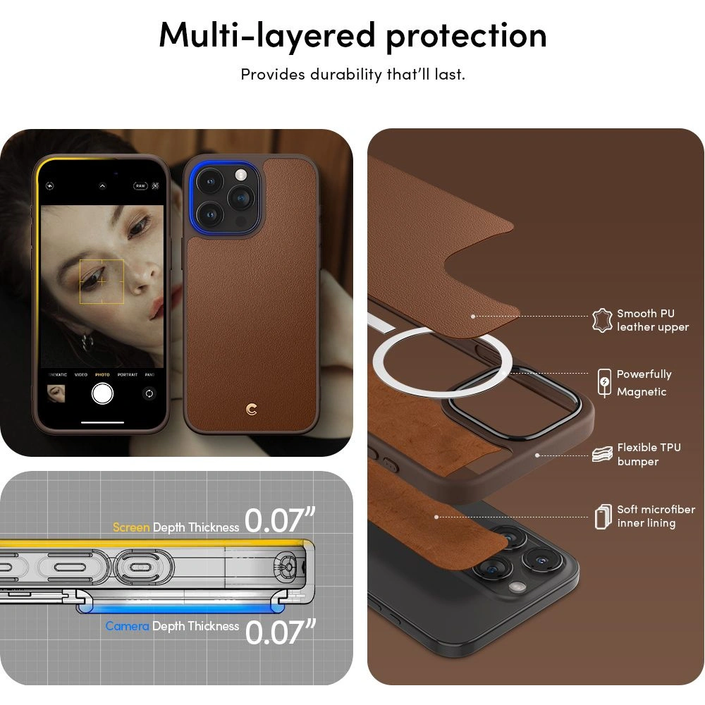 Etui Spigen Cyrill Kajuk Mag MagSafe Apple iPhone 15 Pro Saddle Brown