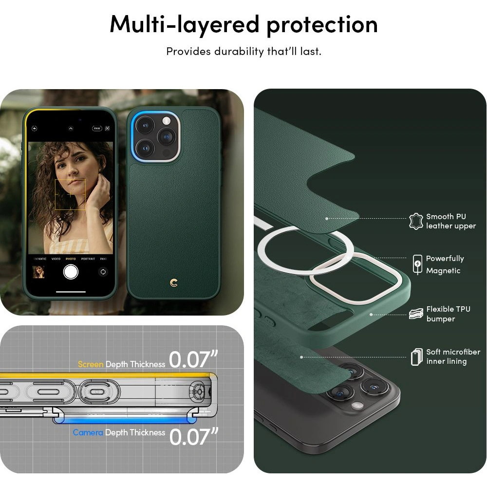 Etui Spigen Cyrill Kajuk Mag MagSafe Apple iPhone 15 Pro Forest Green