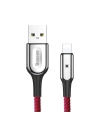 Lightning kábel LED-del Baseus X-típus 1m 2.4A (piros)