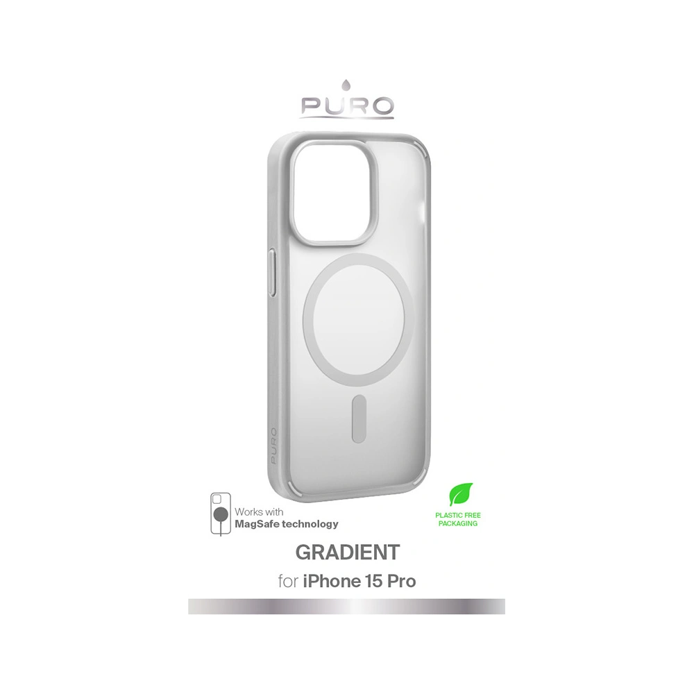 Etui PURO GRADIENT MAG Apple iPhone 15 Pro MagSafe (Silver)