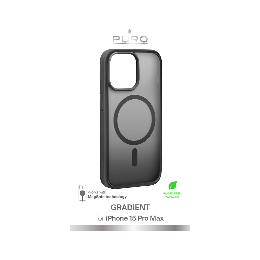 Etui PURO GRADIENT MAG Apple iPhone 15 Pro Max MagSafe (Black)